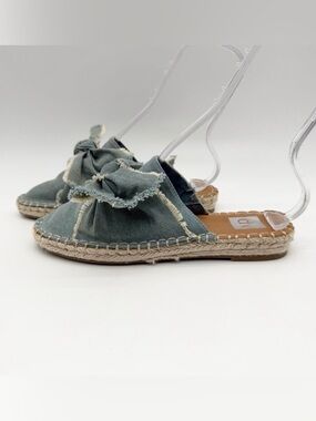 Dolce Vita Women's Desirae Denim Bow Espadrilles Slip On Mules Blue Size 8
